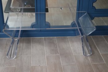 Stylish Lucite Table With Unique Curves