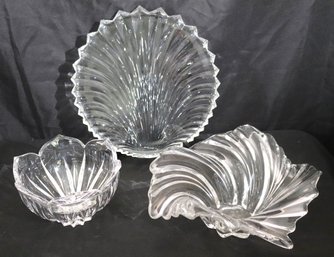 Three Crystal Serving Pieces With Gorham, Mikasa Bowl And Villeroy And Boch Plate