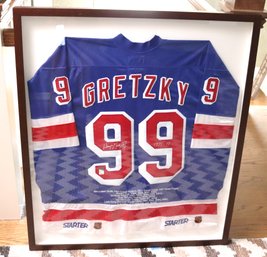 Wayne Gretzky Autographed Framed Jersey With COA.