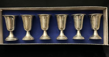 STERLING SILVER KIDDUSH 2' L' CHAIM CUPS WITH STEMS