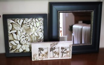 Home Decor Includes Mirror & Floral Wall Accents