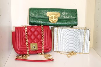 Leather Samantha Thavasa By Tinsley Mortimer, Red Love Moschino And Alligator Pattern Green/white