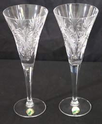 Two Waterford Millenium. Champagne Flutes.