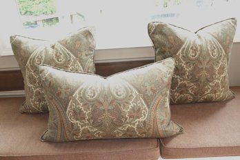 3 Paisley Zipper Accent Pillows