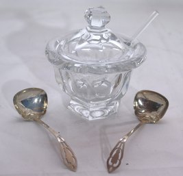 Baccarat Crystal Sugar, Includes 2 Sterling Silver Ladle