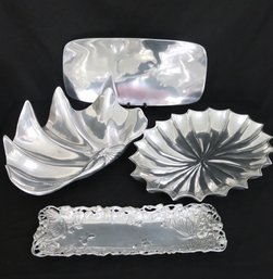 Lot Of Large Pewter Serving Pieces - Two By Wilton Columbia, Arthur  Court, And Nambe.