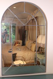 Large Arched Multi Panel Window Pane Style Wall Mirror Approx 33 X 53 Inches