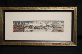 Agnes Mills Pencil Signed, Framed Lithograph Titled Sinai Desert