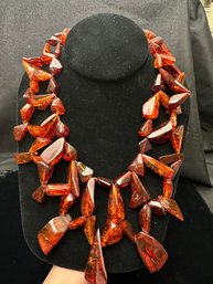 16 Inch Cleopatra Style Open Design Amber Necklace