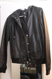 Womens Leather Style Jacket Appx Size M/L