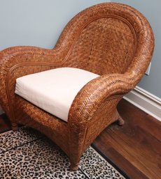 Pottery Barn Woven Wicker Chair  Including A Cushion