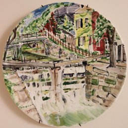 Delores Brown Painted Ceramic Wall Plate With Provenance.
