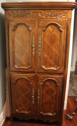 French Style Drexel Carved Wood Armoire Chest