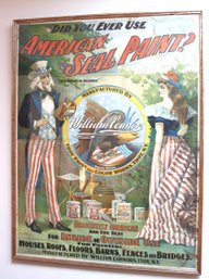 Antique American Seal Paint Advertising Poster Manufactured By Troy Paint