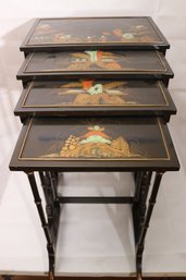 Schmieg And Kotzian Inc. 521 East 72nd Street New York Hand Painted Asian Style Nesting Table Set Includes 4