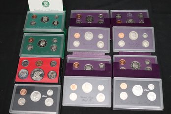 Set Of 12 United States Coin Sets - Some Are Proof