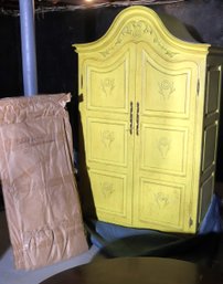 Vintage Armoire In A Bright Yellow Finish
