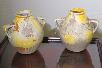 Italian Handcrafted Water Jug Set With Distressed Finish