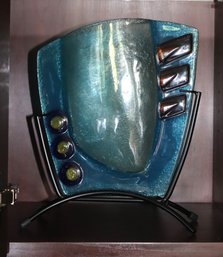 Stylish Art Glass Vase With Stand