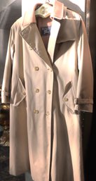 Vintage Burberrys England Ladies Trench Coat With Wool Lining Sze. 12 Long