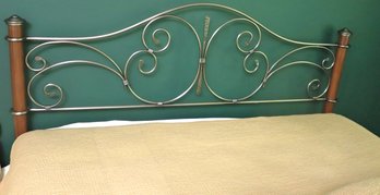 Ornate Wrought Aluminum Headboard Approximately 80 X 49 Inches