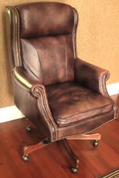 Quality Leather Office Chair By Seven Seas Seating With Nail Head Accents