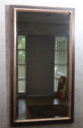 Vintage Wall Mirror With Braided Accent Along The Edges And Beveled Edges