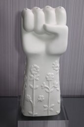 Johnathan Adler Closed Fist Bisque Figure On Lucite Base