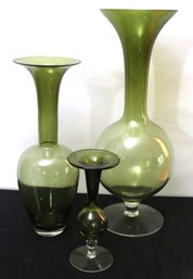 Collection Of Tall Green Glass Vases From Global View