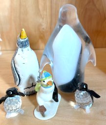 Penguin Miniatures Include Swarovski Crystal Penguins