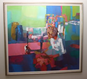 Nicola Simbari Abstract Impressionism Painting  46 X 42 Inches Includes Simbari Art Book See Chubb Insurance