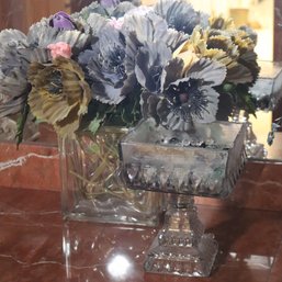 Home Decor With Glass Stone Accents Include Faux Floral Arrangement