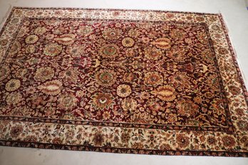 Luxurious Hand Knotted, Wool Area Rug With Paisley And Floral Design