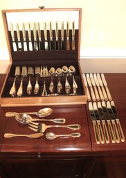 Oneida Fancy Flatware With A Gold Tone Accent