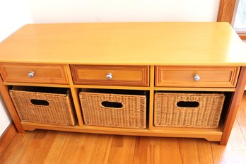 Storage Bench With Baskets & Drawers