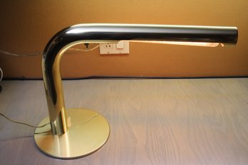 Robert Sonneman Tubular Brass Desk Lamp, Ca. 1978. Works! Great Condition