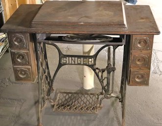 Antique Singer Metal Sewing Table Base Separate Into 2 Pieces Not Attached, There Is No Sewing Machine Inside