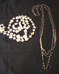 Mother Of Pearl Necklace 52 L & Beaded Necklace 42 L