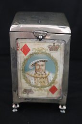 Antique Edwardian Sterling Silver Playing Card Box Circa 1906-birminham