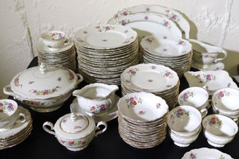 Edelstein China Set With Rose Pattern And Gold Trim Maria-Theresia Made In Germany From U. S. Zone