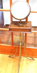 Antique Brass & Wood Shaving Stand