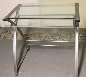 Metal Computer Desk By PAMARI Made With Tempered Glass.