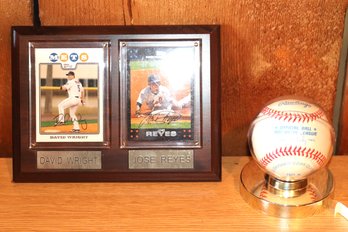 Orlando Hernandez Autographed Baseball, Includes Jose Reyes & David Wright Baseball Cards