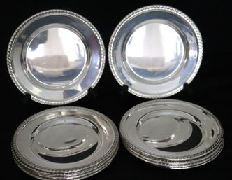 Sterling Silver Appy/bread Plates Set Of 12-signed W