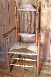 Vintage Wood Woven Rush Chair
