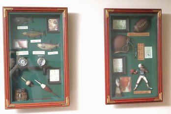 Decorative Shadow Box Frames Includes Fishing & Football Themed