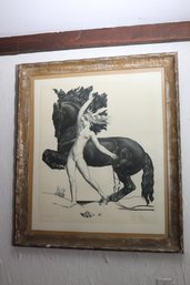Le Cheval Libre Eugene Robert Pougheon Framed Print Signed In Pencil