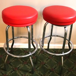Includes 2 Industrial Style Swivel Stools