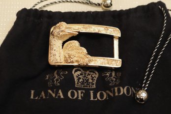 Lana Of London Sterling Gilt Belt With An Ostrich Motif, With Dust Pouch.