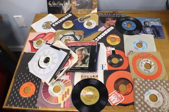 Large Lot Of Vintage 45 Records As Pictured